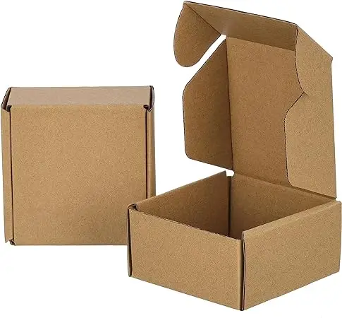 Custom Corrugated Box Packaging Mailing Box Packaging 4x4x2 Inches Small Shipping Boxes Orange for Mailing Packing