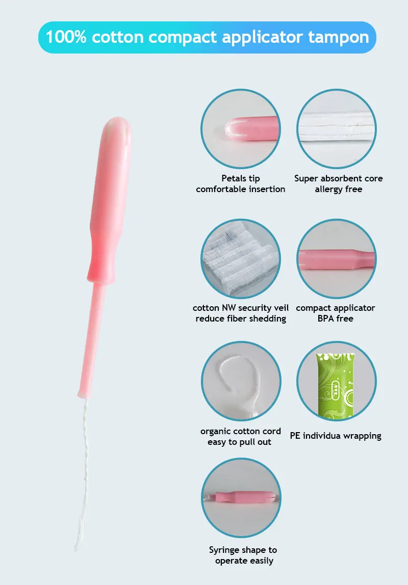Wholesale Printing Tampon Applicator Organic Tampons With Applicator