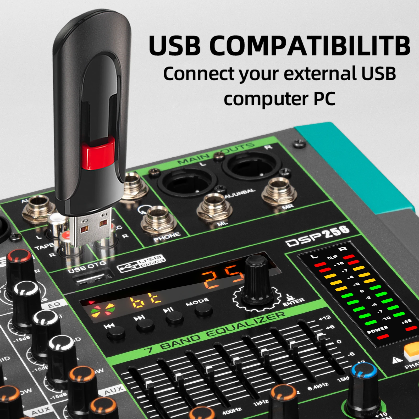 Depusheng MG16 Audio Console Mixer USB Connection 16 Channels Digital  Professional Audio Mixer Console