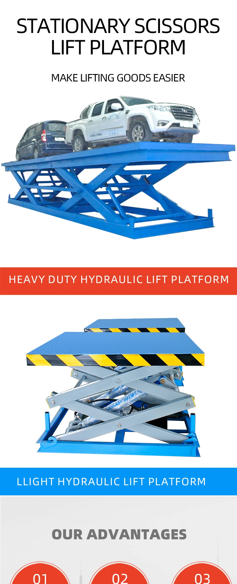 Triple Vertical Scissor Lift Table Galvanised Double Vertical Scissor ...