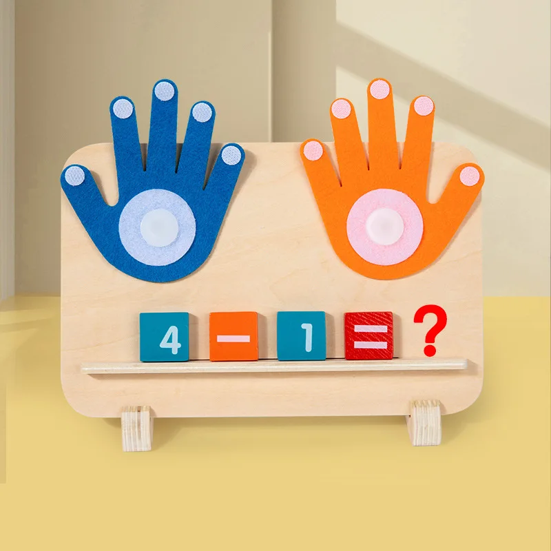 Early Learning Children Math Teaching Aids Montessori Finger Hand Counting Game Toys for Kids Educational Mathematics Wooden Toy