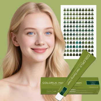 Alibaba Certified Top 1 Trendy 100% Coverage Vibrant Hair Color Ammonia-Free for Household Use 100ml Cream