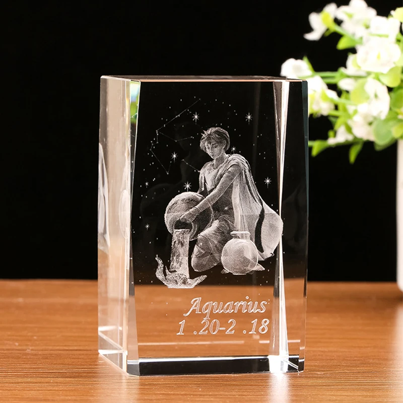Personalized Square Crystal Photo Frame With Love Custom Picture Glass Cube Save Photos Permanently