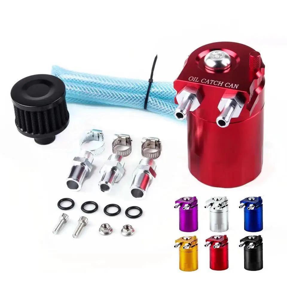 EPMAN Universal High Quality Brushed Baffled Oil Catch Tank Can With Breather Filter Aluminium Round Car Coolant Tank EPJYH021 - View #7