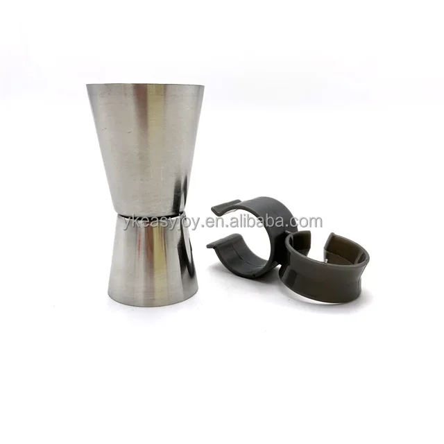 Stainless Steel Cocktail Bar Tool Double Measuring Jigger Liquor Pourer  Shot Glass Cup With Grey Color Bottle Neck Plastic Clip - Buy Stainless  Steel Cocktail Bar Tool Double Measuring Jigger Liquor Pourer