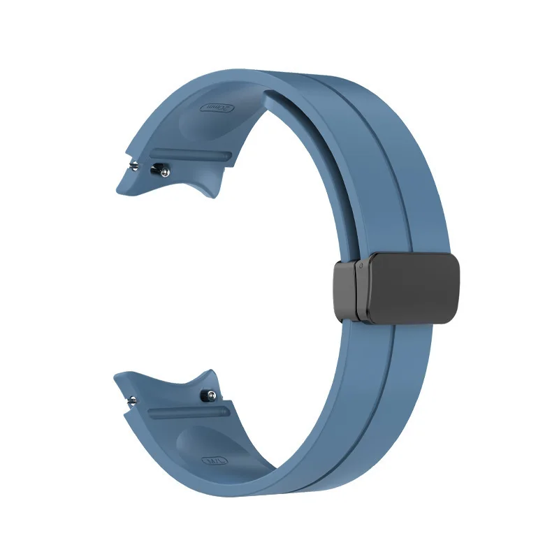 Magnetic Buckles One Color Silicone Smart Watch Strap Press Button Connector for Samsung Watch 6 Watch Bands