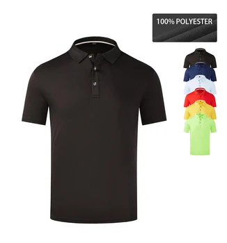 Best Selling Breathable Mens Golf T Shirts Quick Dry American Fit 100% Polyester Textured Performance Sport Polo Shirt Casual