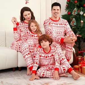 Christmas Family Matching Pajamas Set for Family Elastic Waist Closure Breathable and Comfortable for Autumn Winter-christmas