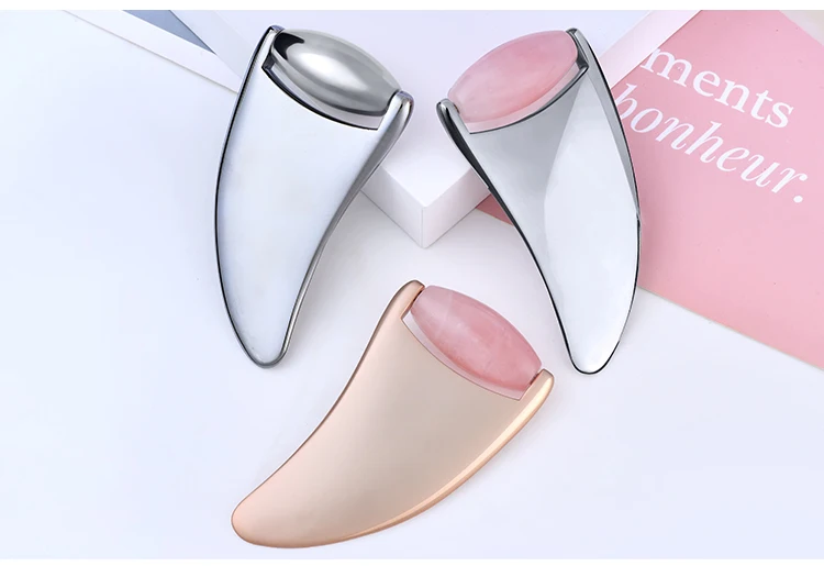 Jade Roller And Gua Sha 2 In 1 Massager Custom Logo Stainless Steel
