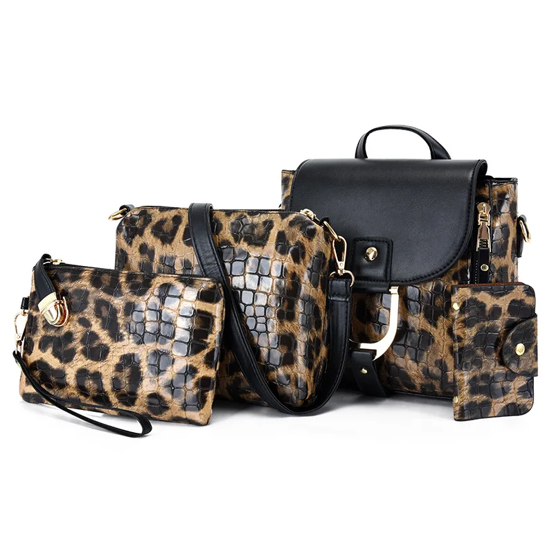 Leopard Print PU Leather Sling Bag