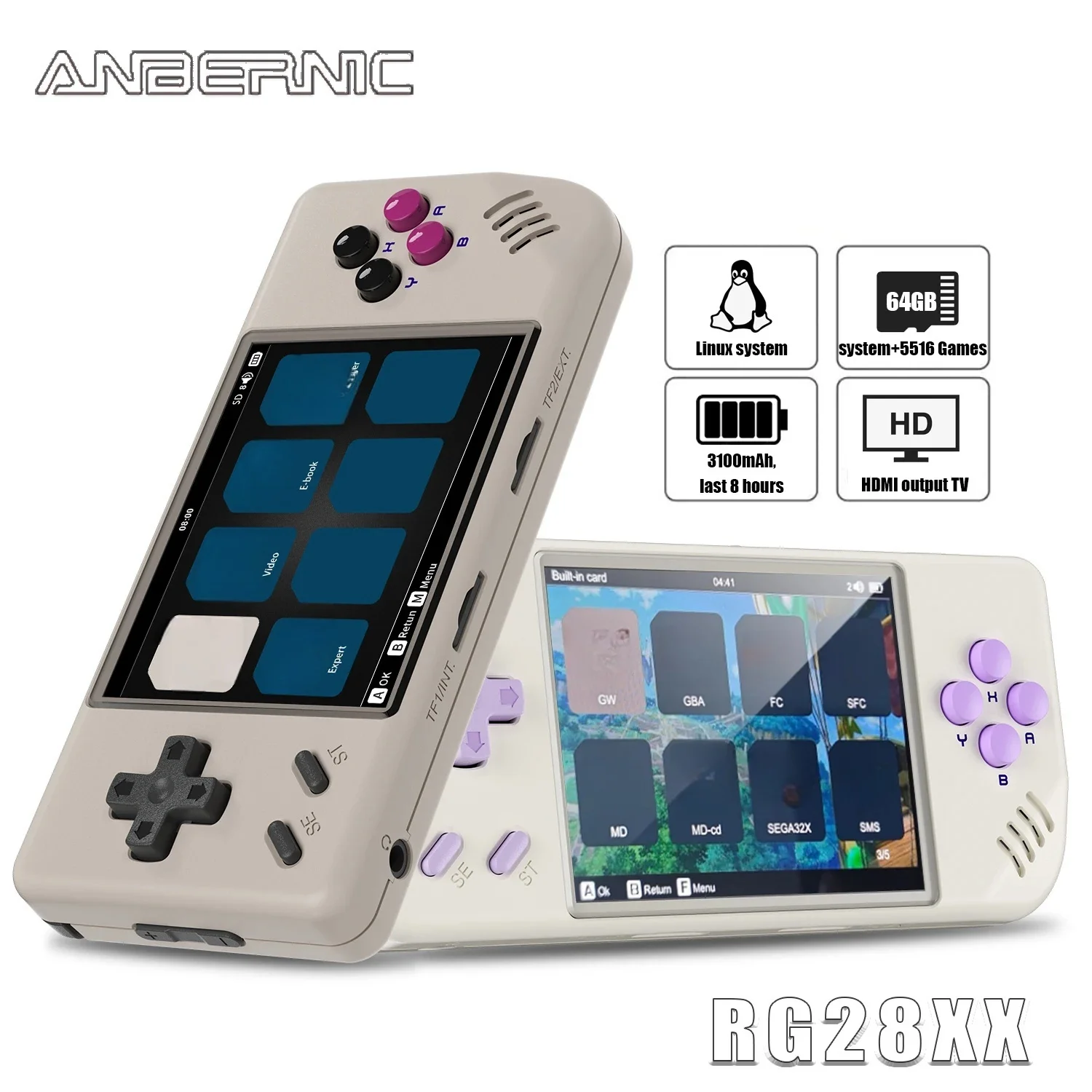 ANBERNIC RG28XX Game Console - Portable Fun with TF Card