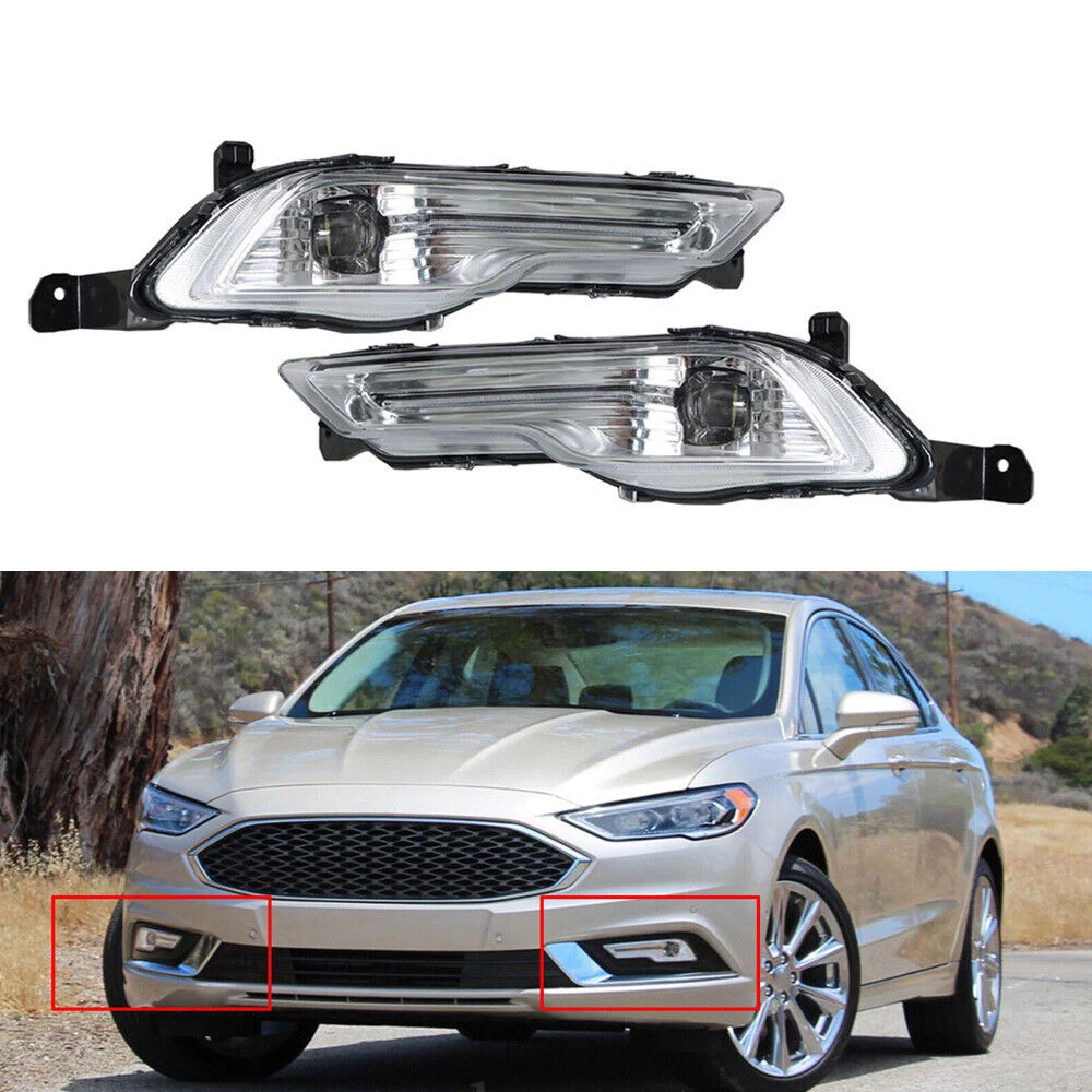 طقم هيكل السيارة الأمامي LED ضوء العمل مصباح الضباب assy لـ 2017-2018 Ford Explorer Fusion