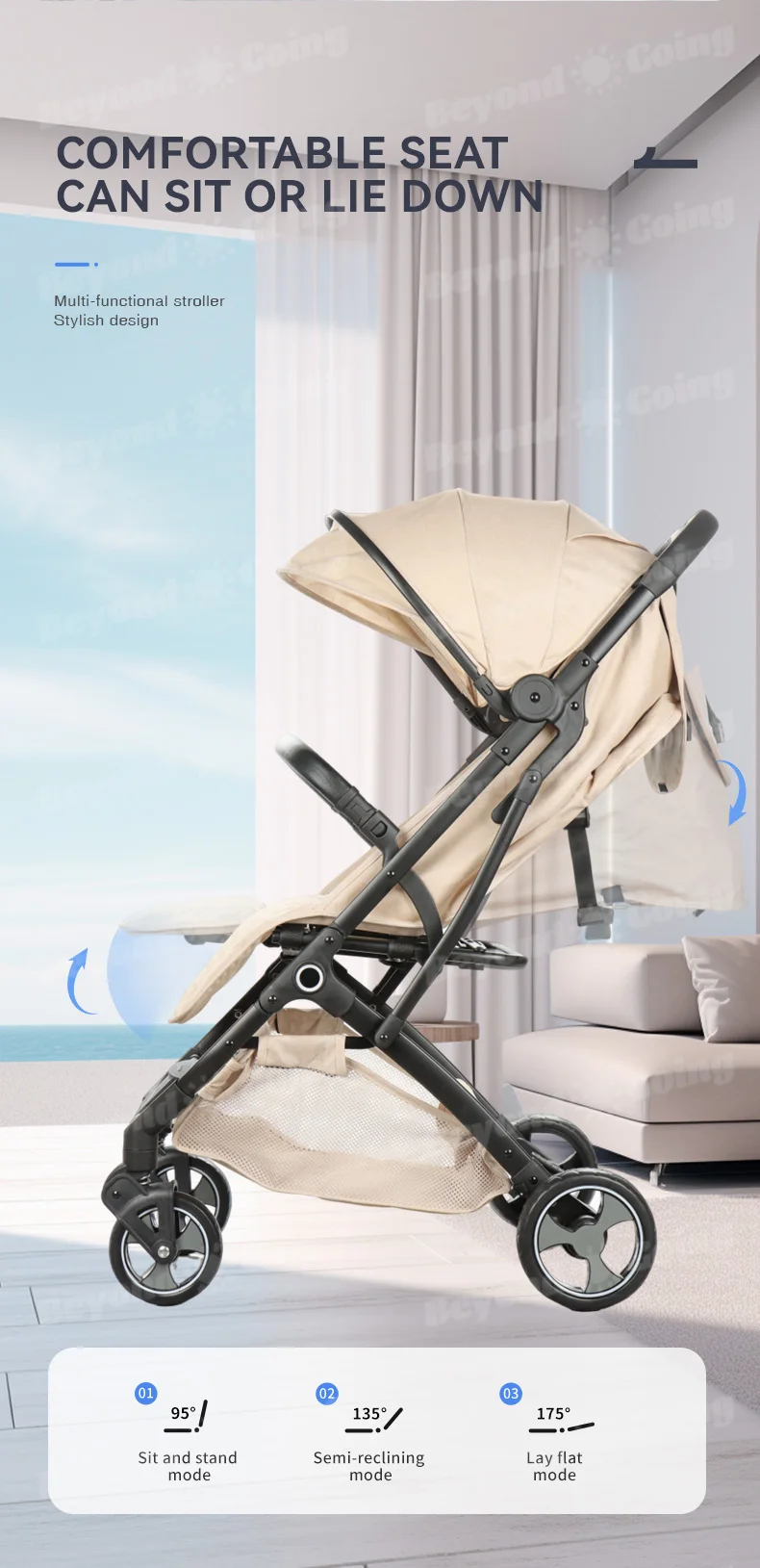 Newborn gifts items Aluminum frame fashion baby stroller baby pram