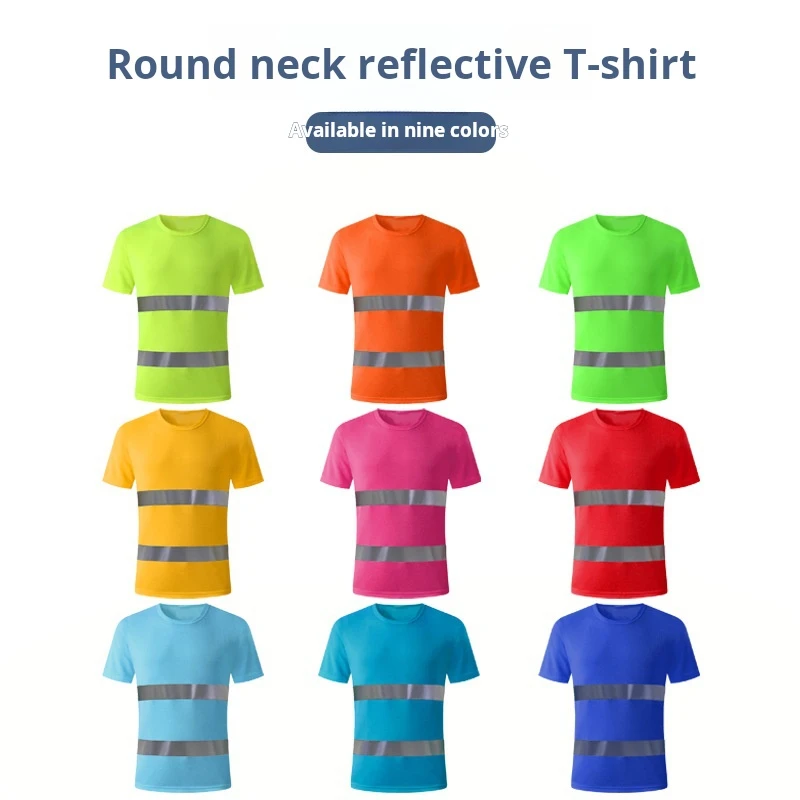 Customized Logo Construction Workwear Reflective Clothing Quickdry T-shirt Reflective Safety Clothes