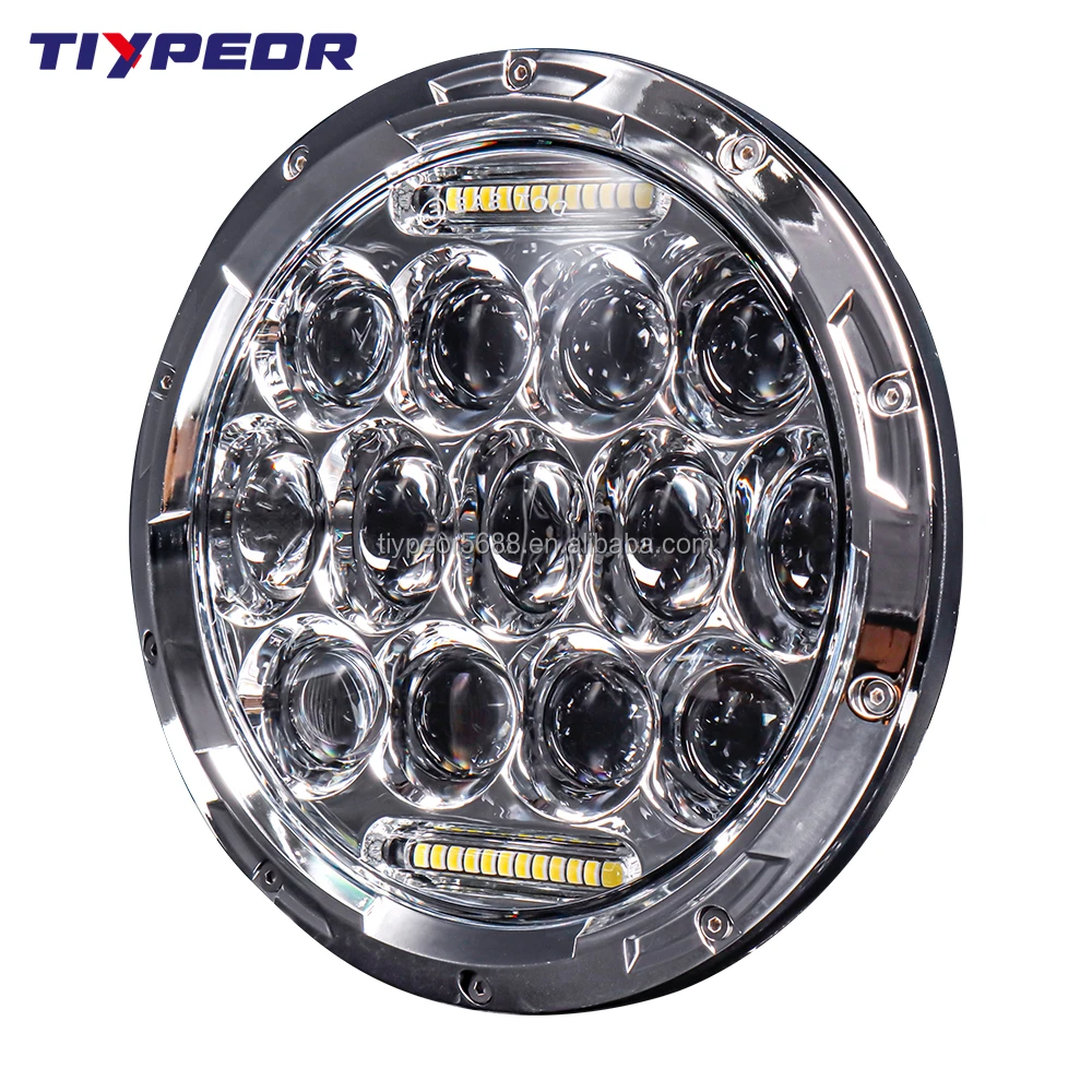 product tiypeor jk headlight chrome led headlight with drl high low beam 7 inch led headlight for jeep wrangler jk tj lj-4