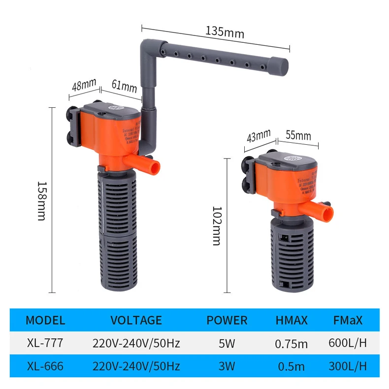 Aquarium Filter Internal Filter Fish Tank Submersible Pump Power Head