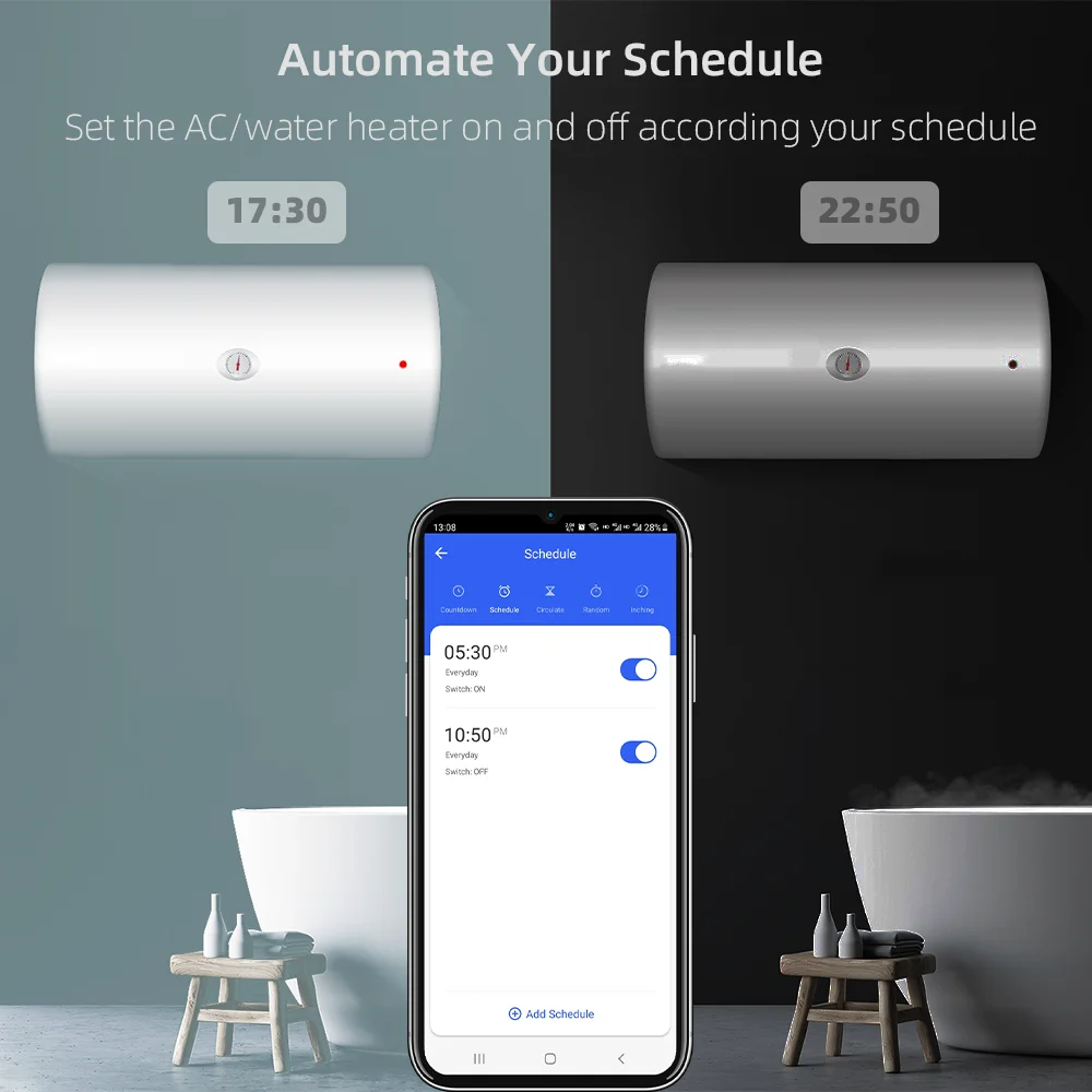 30A 20A Tuya Zigbee Smart Switch EU UK 250V Push Button Light Switches Compatible Alexa Alice Google Home Assistant