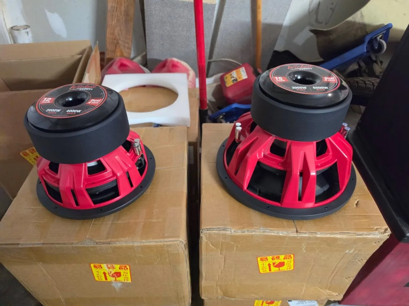 subwoofer para competición automovilística de 12 pulgadas, 3000 W RMS, 154 dB SPL, con bobina de cobre de 4 pulgadas y arañas de aluminio de 3 capas, para camiones y sonido de alta calidad