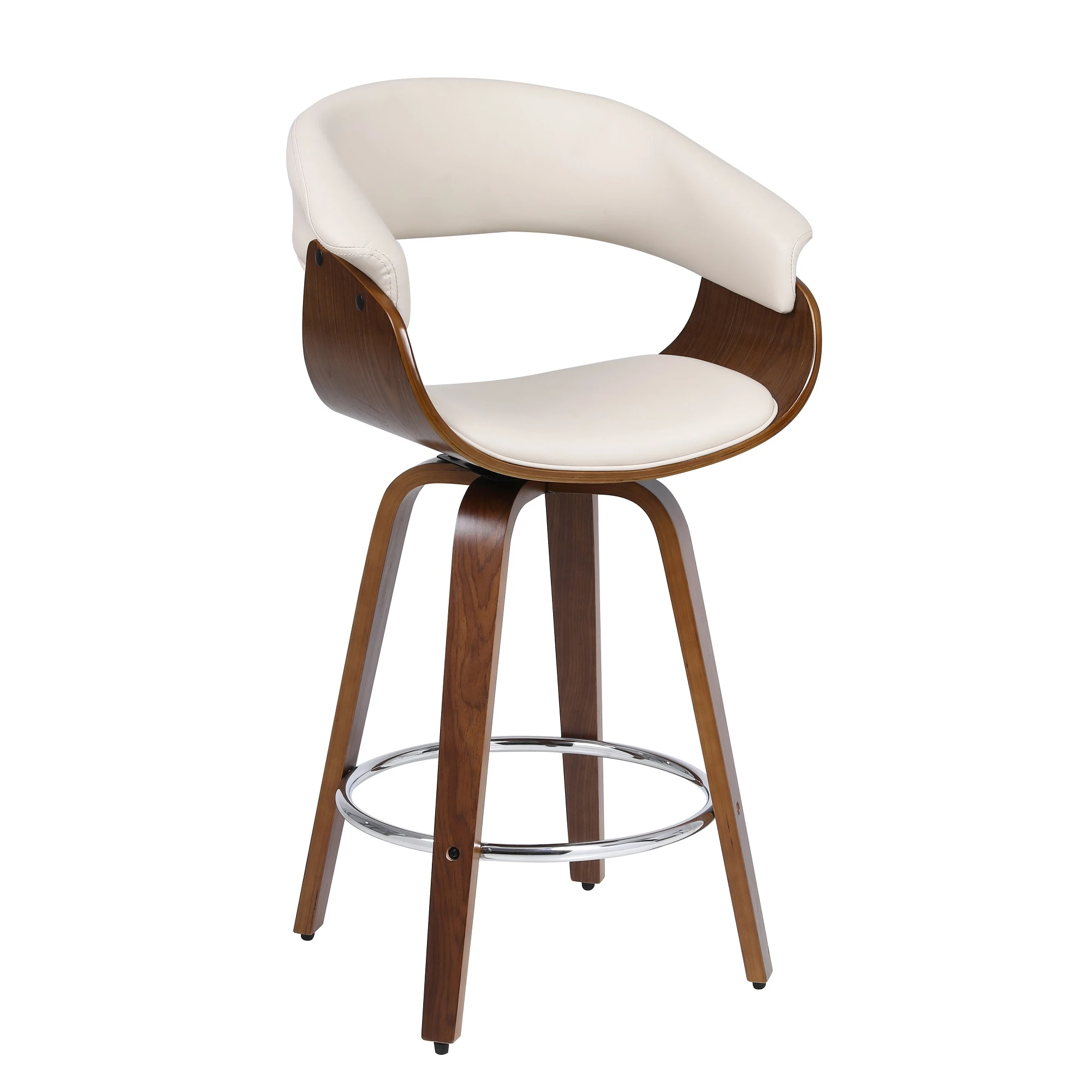 Luxurious Walnut Veneer Plywood 360 Degree Swivel Bar Stool Buy