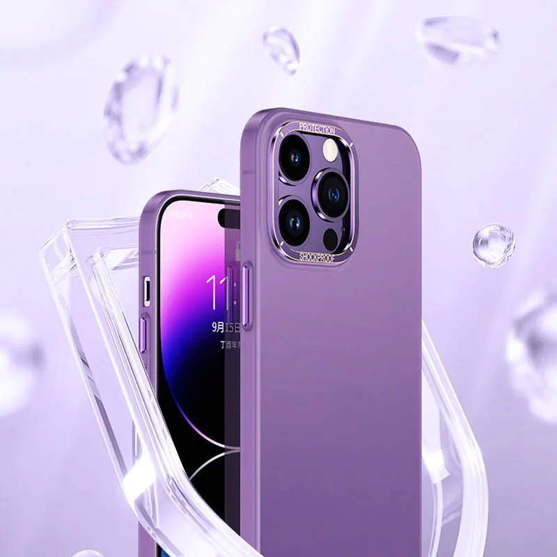 Frosted Phone Case For Iphone 13 14 15 Pro Max Rubber Luxury Mate Mobile Tpu Pc Translucent White Matte Transparent Sjk380 manufacture