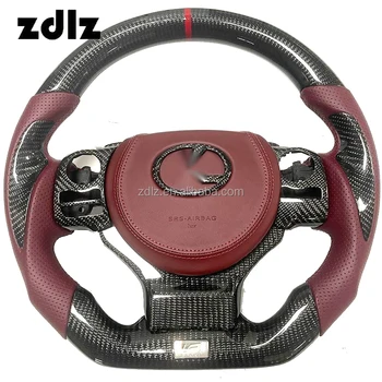 Custom red leather Carbon fiber steering wheel for Lexus IS steering wheel fit IS250 IS300 IS350 ES RX NX GS Customizable