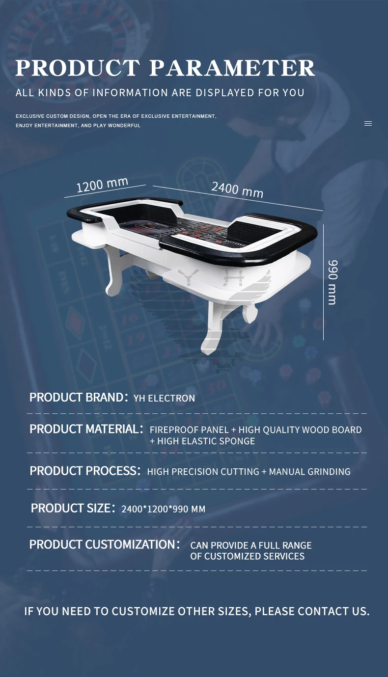 Yh Custom High Quality Professional Wooden Luxury Casino Table Craps