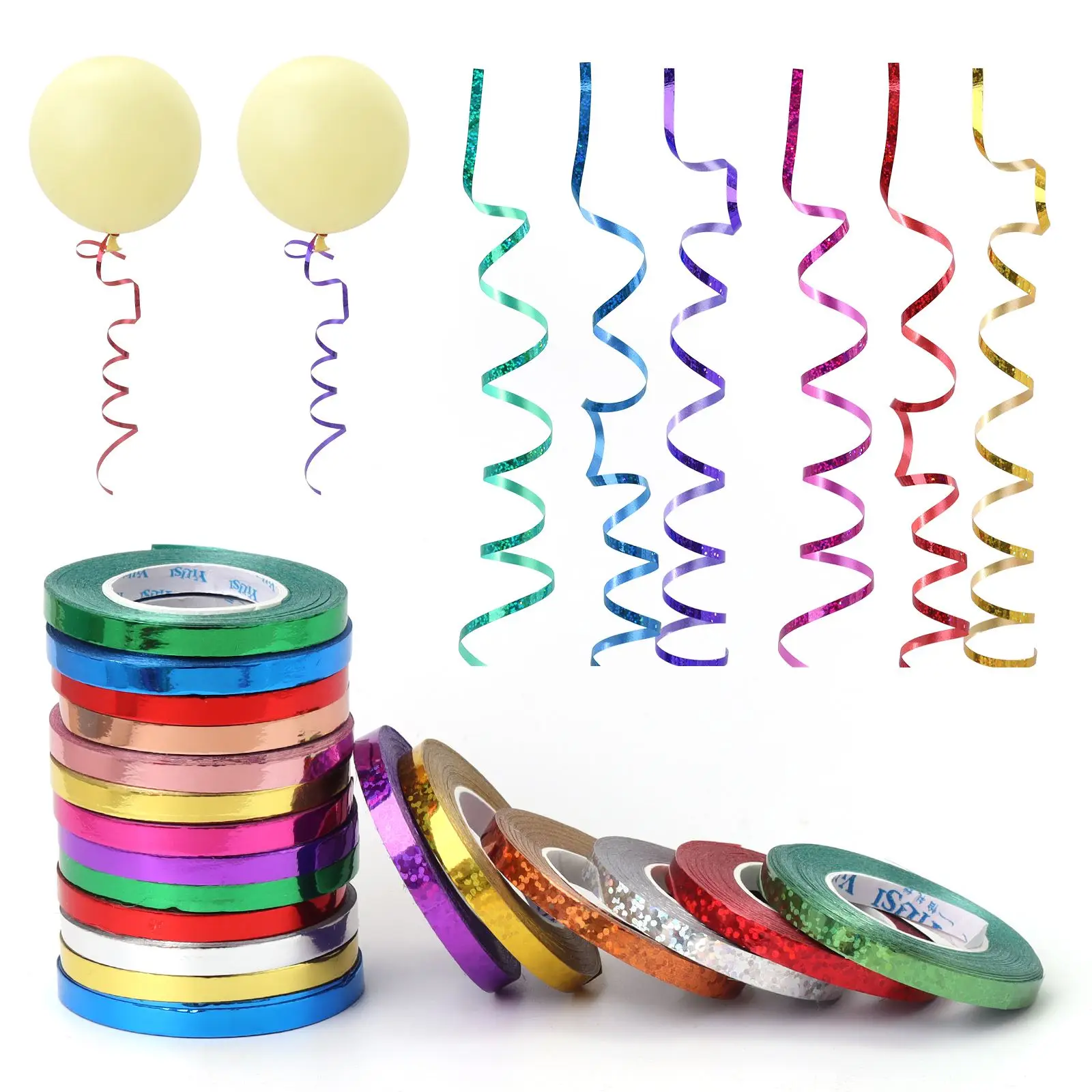 10Meter/Rolls 5mm Balloon Ribbon Party Wedding accessories Laser Latex  Balloon Chain Satin Ribbons Crafts DIY Party Decoration