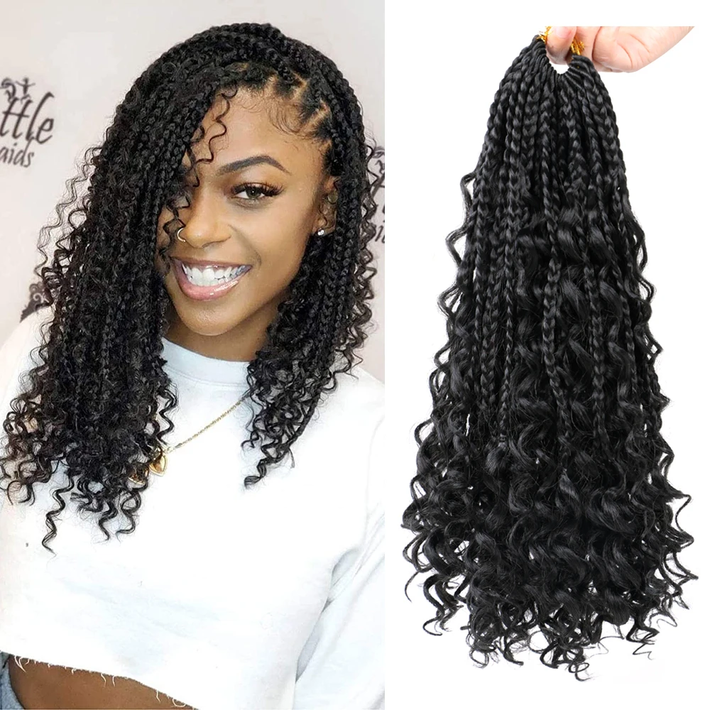 Crochet Box Braids Hair With Curly Ends Prelooped Bohemian Goddess Box Braids Buy River Boho