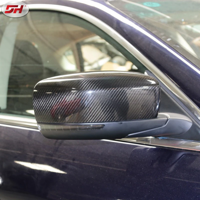 2PCS Car Carbon Fiber Rear View Mirror Housing Side Wing Rear Mirror Cover For Maserati Quattroporte 2013-2016