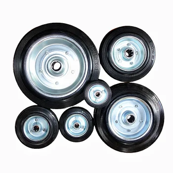 Wholesale Zinc Plated Black Solid Rubber  3 inch rubber wheel Casters For Industry Application