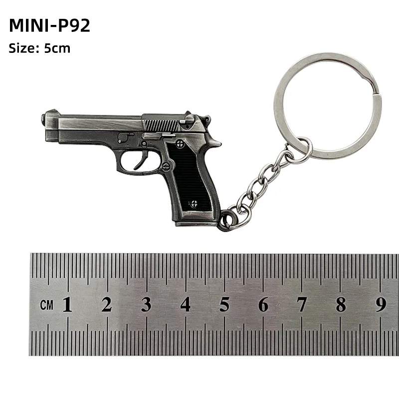 Miniature Gun Models Mini Gun Keychain Revolver Key Chain Gun Metal Weapon Model 3D Custom Keychain