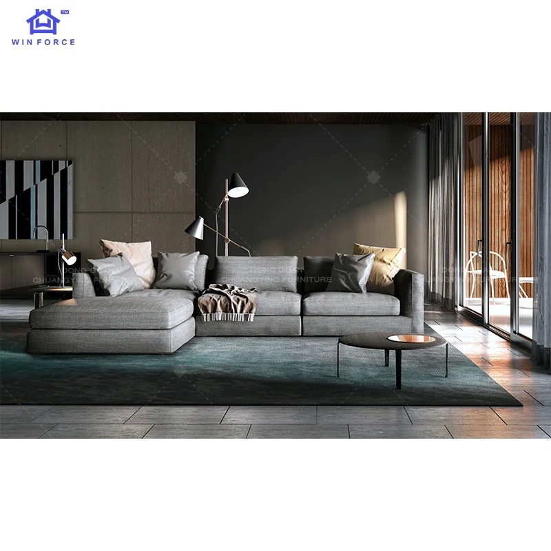 Winforce Commercial Office Vip Room Design L Shaped Corner Sofa Living Room Sofa Set Furniture U Type Design Sofa Lounge