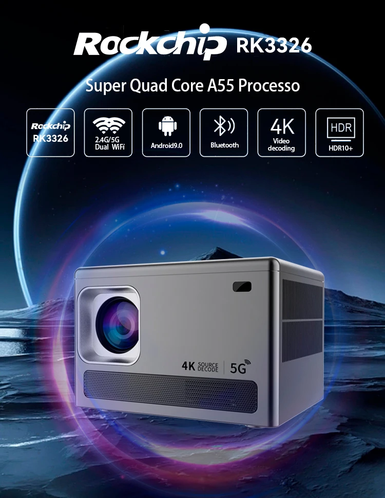 New Oem Custom 4K Smart Projector Quad Core Intelligent X6 Android 9 WIFI LED 2K Video Full HD 1080P Mini Home Theater Projector