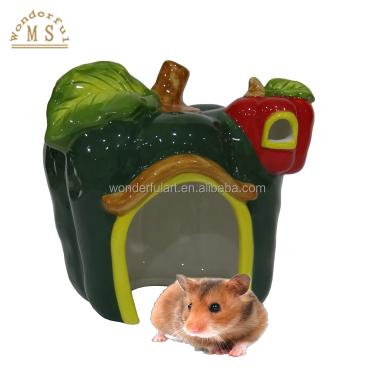 Best sales fruit and vegetable cartoon mushroom ceramic bird nest pet hamster/dog/bird cage houses porcelain cat feeders