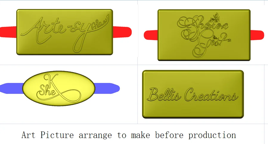 Custom Badge Design Tag Plate Small Brand Label Embossed Make Engraved Clothing Wallet Plaque Letter Handbag Metal Logo