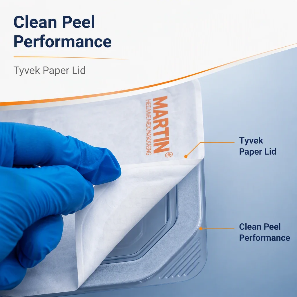 Medical Tyvek Lidstock ISO 13485 Certified Customizable Sizes Peelable Coating 4-Color Printing