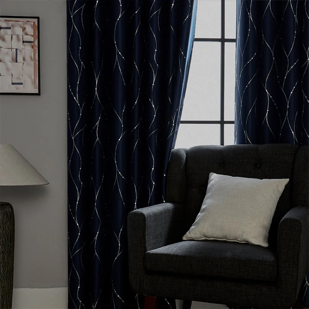 Simple Brief Contemporary High Shading Quality Fabric Terylene Indoor Living Room Canteen Balcony Window Curtain