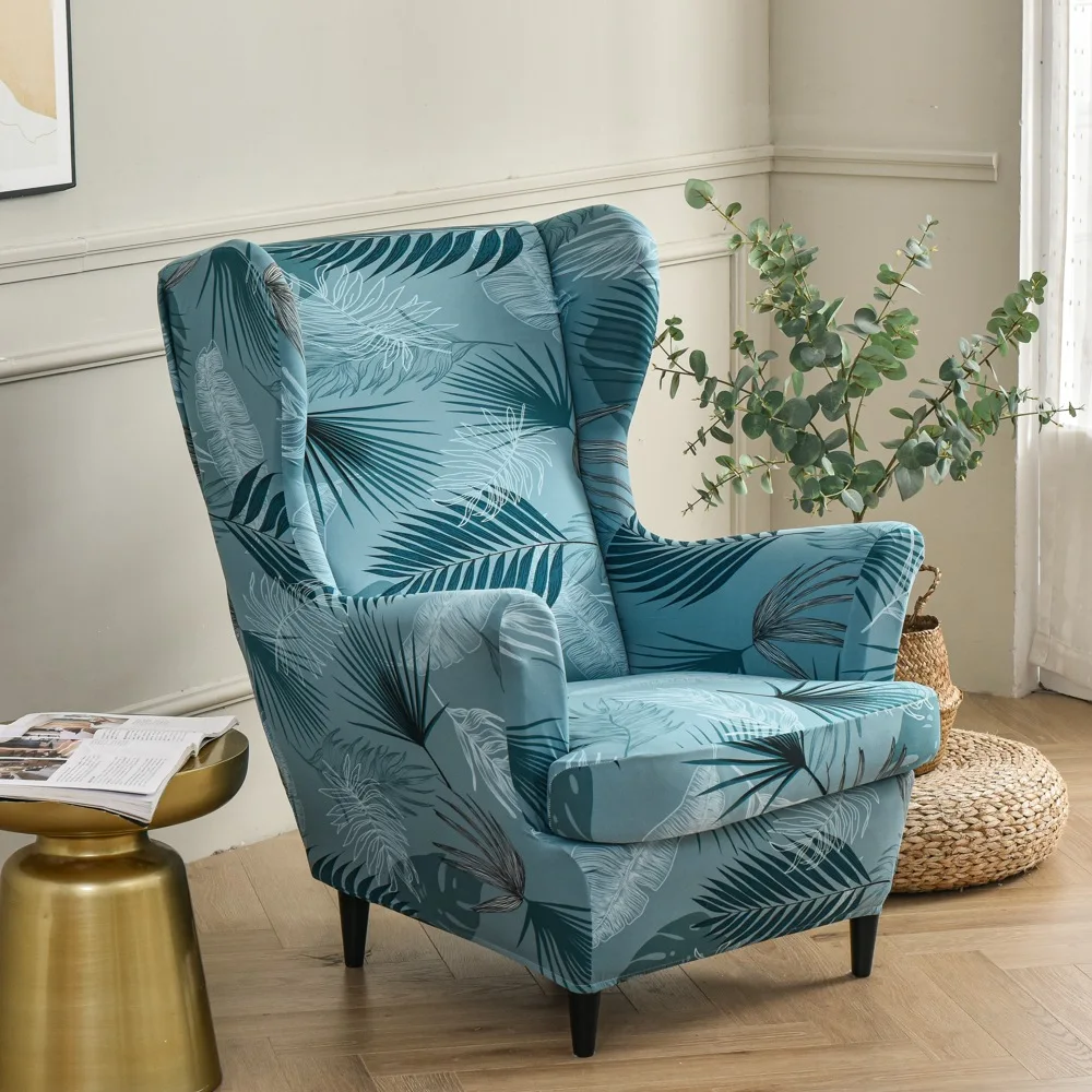 Wing Chair Slipcovers Elastic Large Back King Cover Sofa Tiger Stool Cover Wingback Armchair Slipcovers for Wingback Chairs