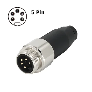 KRONZ Male 7/8 Field-wirable Assembly Connector Straight 4/5 Pin A Code Male Industrial Sensor 7/8 5 Pin Connector