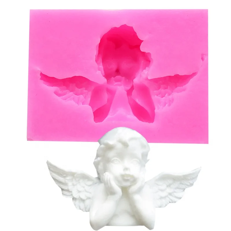 3D Angel Pattern Chocolate Tray Fondant Mould Silicone Cake Mold for Cake 