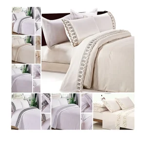 Wholesale Luxury Microfiber Hotel Bedding Set 100% Soft Premium Deep Pockets Lace King Size Cotton Polyester-Brushed Bed Sheets