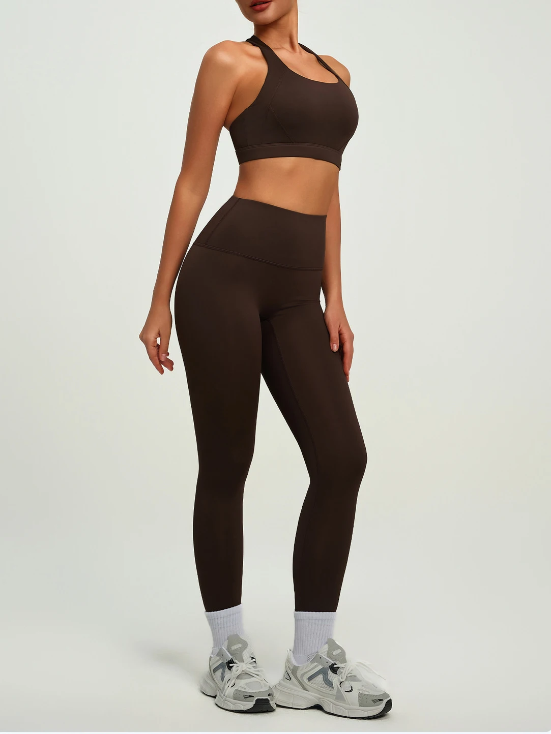 Wholesale Custom Logo 2 PCS Tummy Control Sportswear Set Seamless Cross Back Yoga Tops Scrunch Butt Workout Leggings for Women