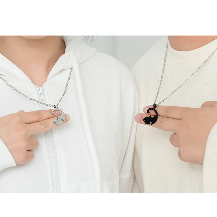 Dropship Couples Necklaces For Men Women Stainless Cord Puzzle Pendant  Necklace Yin Yang Necklace Gift Magnet Couples Matching Necklace Love Heart  For Boyfriend Girlfriend to Sell Online at a Lower Price