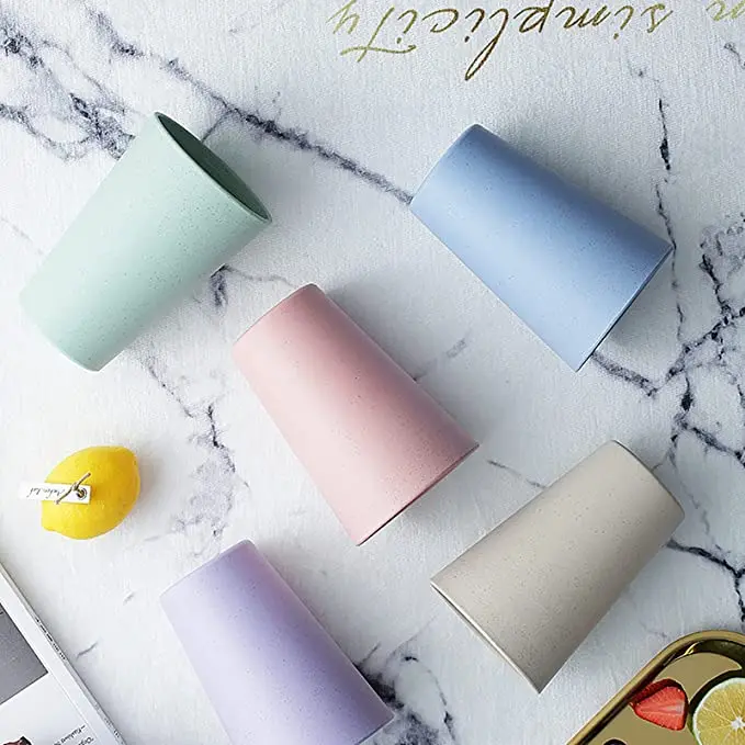 Небьющаяся кружка из пшеничной соломы, многоразовая кружка для питья 21 унция, кружки для воды