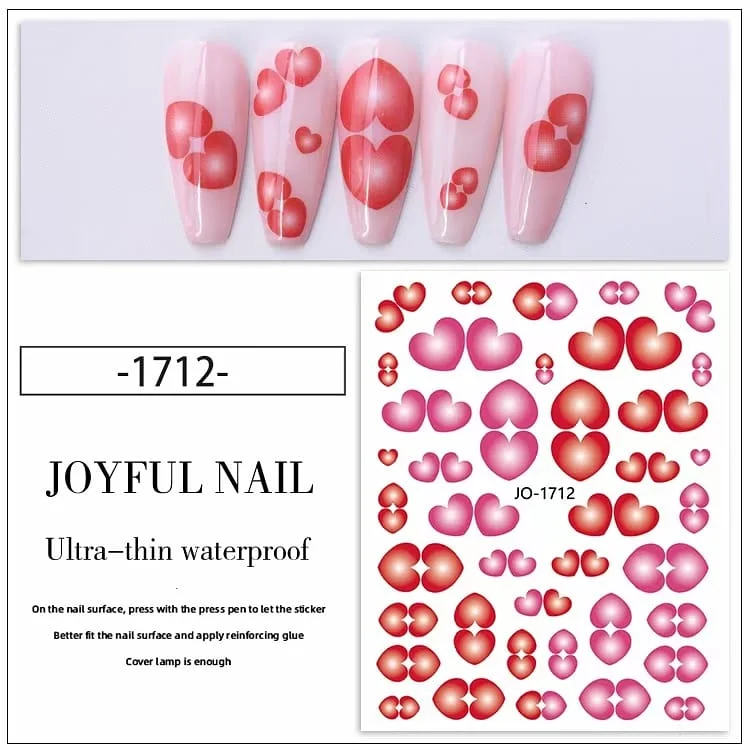 Red LV And Supreme Brand Nail Art Sticker Sheets (JO-396) - Nail Supplies  Mumbai
