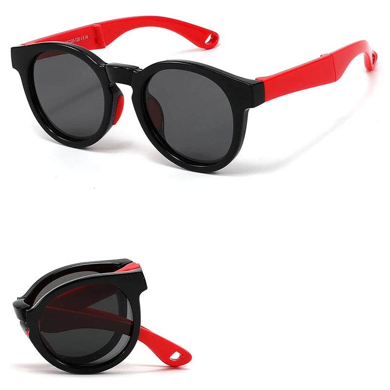 2026 New Children's Foldable TPEE Round Frame Polarized UV400 Sunglasses For Boys And Girls_voghion.com