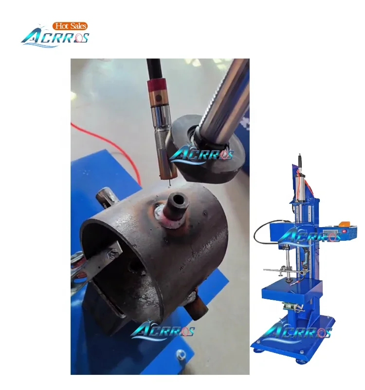 PLC Control Welding Torch Automatic Rotating Seam Welding Cylinder Inlet Nozzles Machine