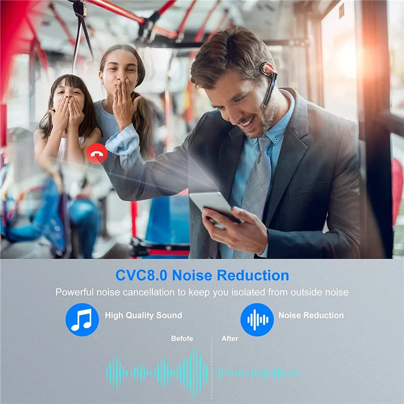 Hands-Free наушники-вкладыши микрофон с чистым звуком, BT5.1 гарнитура Беспроводные наушники для бизнес офисные драйвер