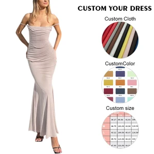 2026 Fashion Summer OEM Custom logo Formal Maxi Dress for Women Bodycon Dresses Lady Elegant Prom Clothing Women Casual Dress