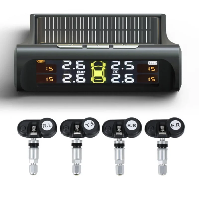 Tire Pressure Monitoring System Tpms Solar Power Universal Wireless